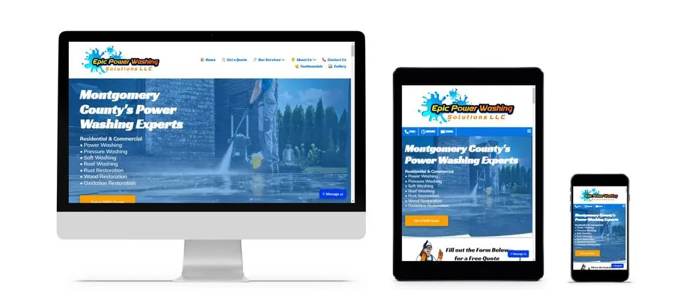 Website design created for Epic Power Washing Solutions