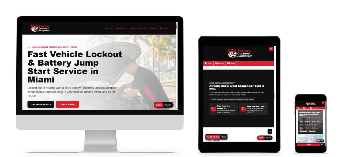 Express Lockout Jumpstart roadside assistance website