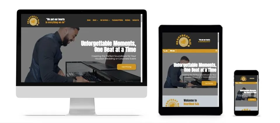 Website design created for HeartBeat DJs
