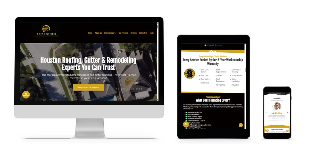 Responsive TX Top Solutions website